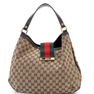 Gucci New Ladies Web Hobo Gg Canvas #242287G86B